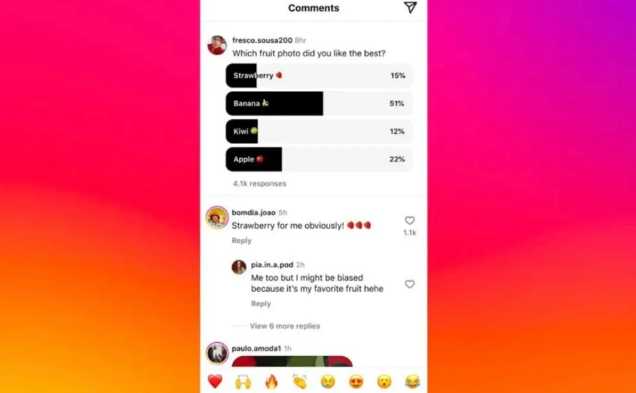 Instagramの新機能_コメント欄でのアンケート機能